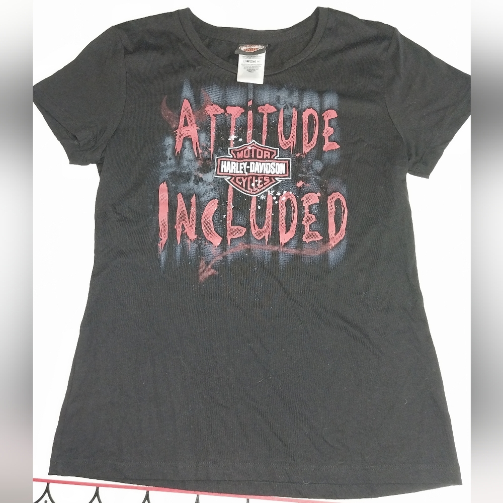 Harley-Davidson Black and Red Short Sleeve Tee